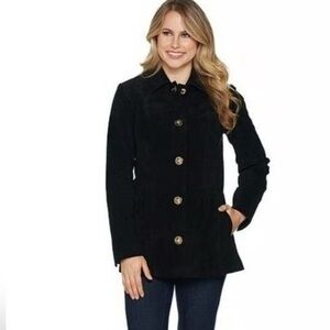 Dennis Basso washable suede leather midi trench coat classic old money luxury